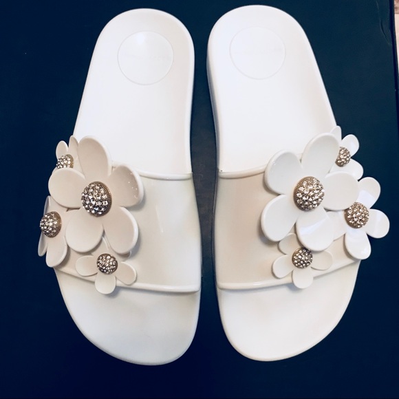 Marc Jacobs Shoes - MARC JACOBS WHITE RHINESTONE SLIDES